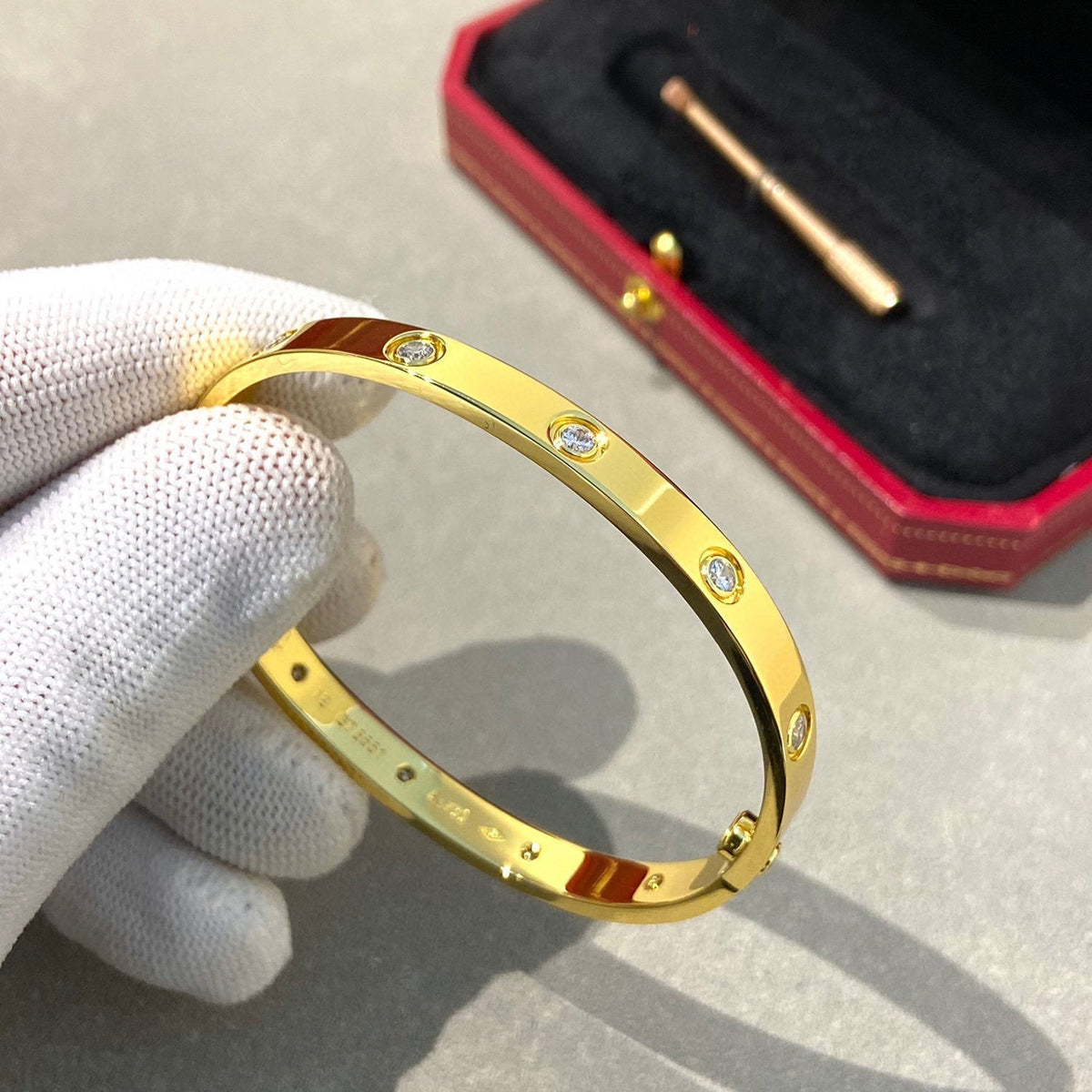 [⭐Haelin Jewelry]LOVE BRACELET 6.1MM 10 DIAMONDS