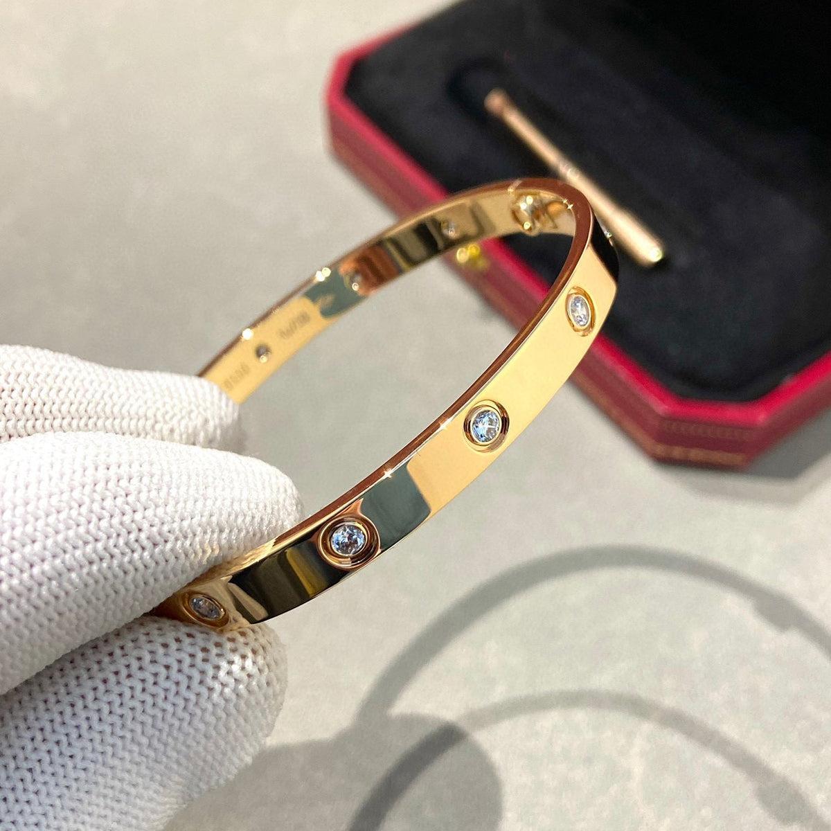 [⭐Haelin Jewelry]LOVE BRACELET 6.1MM 10 DIAMONDS