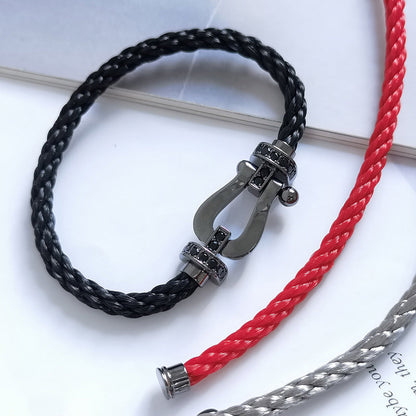 [⭐Haelin Jewelry]FORCE LARGE SERIES HORSESHOE BLACK SAMURAI BRACELET