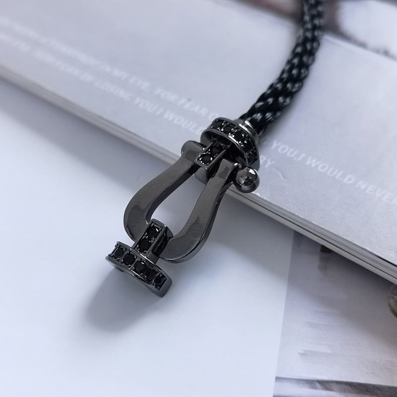 [⭐Haelin Jewelry]FORCE LARGE SERIES HORSESHOE BLACK SAMURAI BRACELET