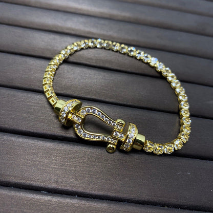 [⭐Haelin Jewelry]FORCE  HORSESHOE  DIAMOND TENNIS BRACELET