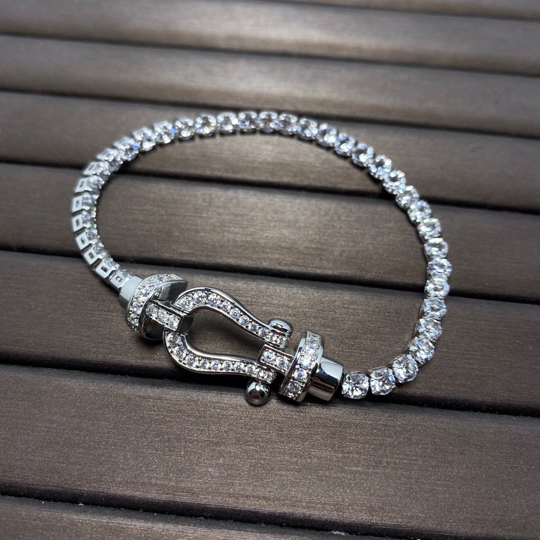 [⭐Haelin Jewelry]FORCE  HORSESHOE  DIAMOND TENNIS BRACELET
