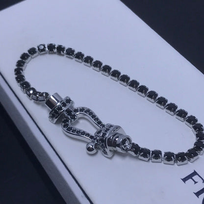 [⭐Haelin Jewelry]FORCE  LARGE HORSESHOE FULL DIAMOND TENNIS BRACELET