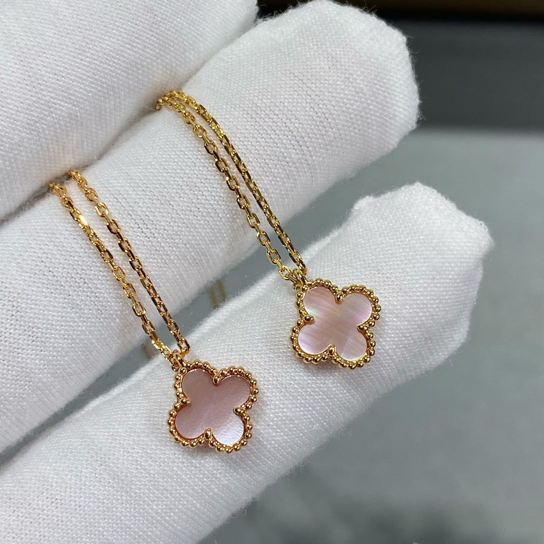 [⭐Haelin Jewelry]CLOVER 15MM PINK MOTHER-OF-PEARL SINGLE FLOWER NECKLACE