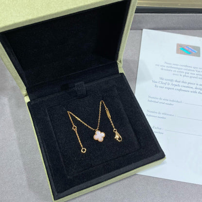 [⭐Haelin Jewelry]CLOVER 15MM PINK MOTHER-OF-PEARL SINGLE FLOWER NECKLACE