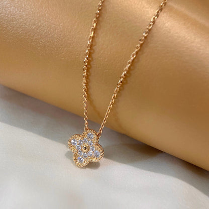 [⭐Haelin Jewelry]CLOVER 15MM DIAMOND SINGLE FLOWER NECKLACE