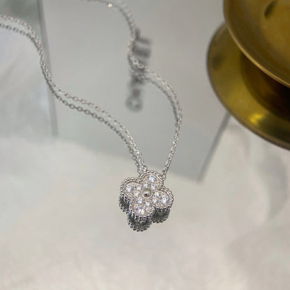 [⭐Haelin Jewelry]CLOVER 15MM DIAMOND SINGLE FLOWER NECKLACE