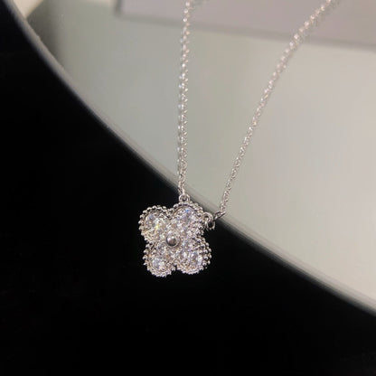 [⭐Haelin Jewelry]CLOVER 15MM DIAMOND SINGLE FLOWER NECKLACE