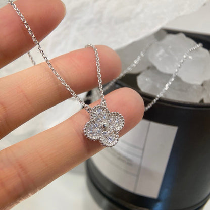 [⭐Haelin Jewelry]CLOVER 15MM DIAMOND SINGLE FLOWER NECKLACE