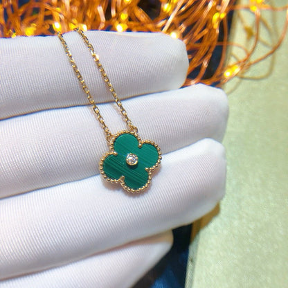 [⭐Haelin Jewelry]CLOVER 15MM DIAMOND TURQUOISE NECKLACE