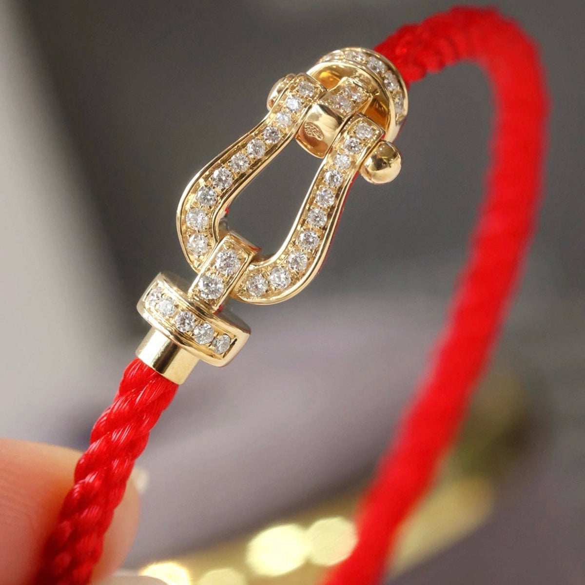 [⭐Haelin Jewelry]FORCE LARGE HORSESHOE FULL DIAMOND BRACELET ROSE GOLD