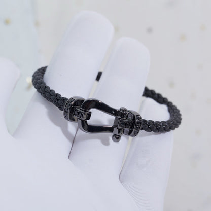 [⭐Haelin Jewelry]FORCE LARGE SERIES HORSESHOE BLACK SAMURAI BRACELET