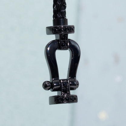 [⭐Haelin Jewelry]FORCE LARGE SERIES HORSESHOE BLACK SAMURAI BRACELET