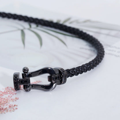 [⭐Haelin Jewelry]FORCE LARGE SERIES HORSESHOE BLACK SAMURAI BRACELET