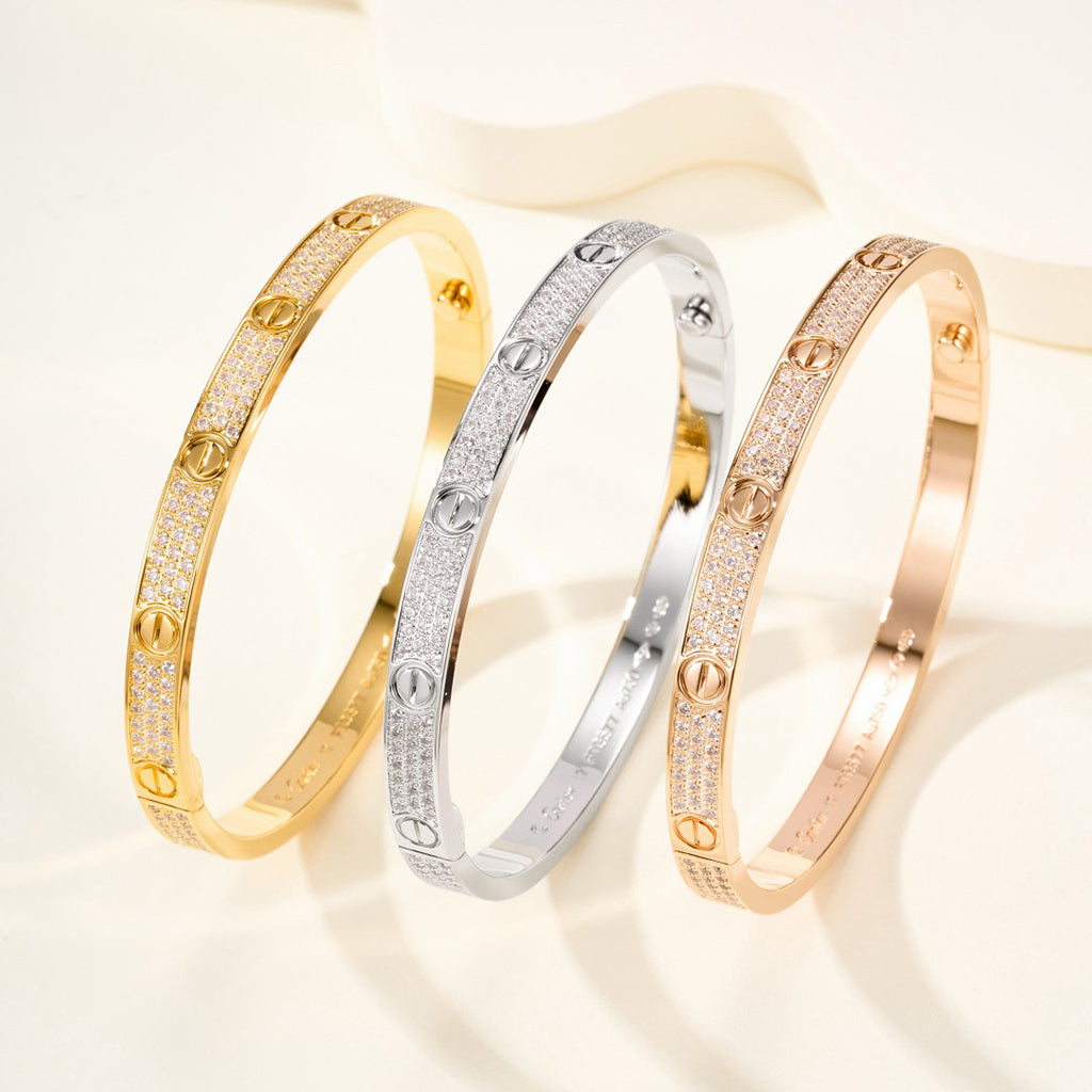 [⭐Haelin Jewelry]LOVE BRACELET 4.8MM DIAMOND-PAVED