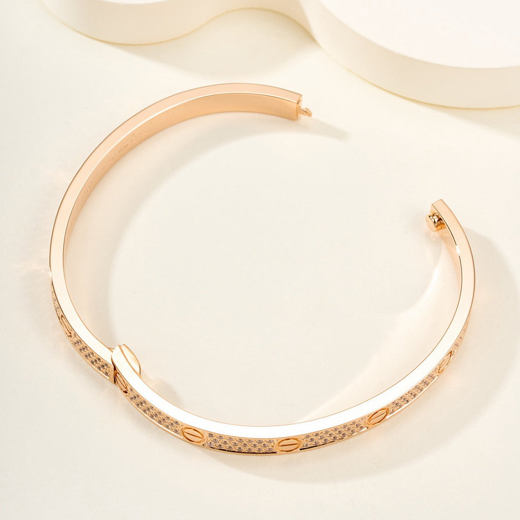 [⭐Haelin Jewelry]LOVE BRACELET 4.8MM DIAMOND-PAVED