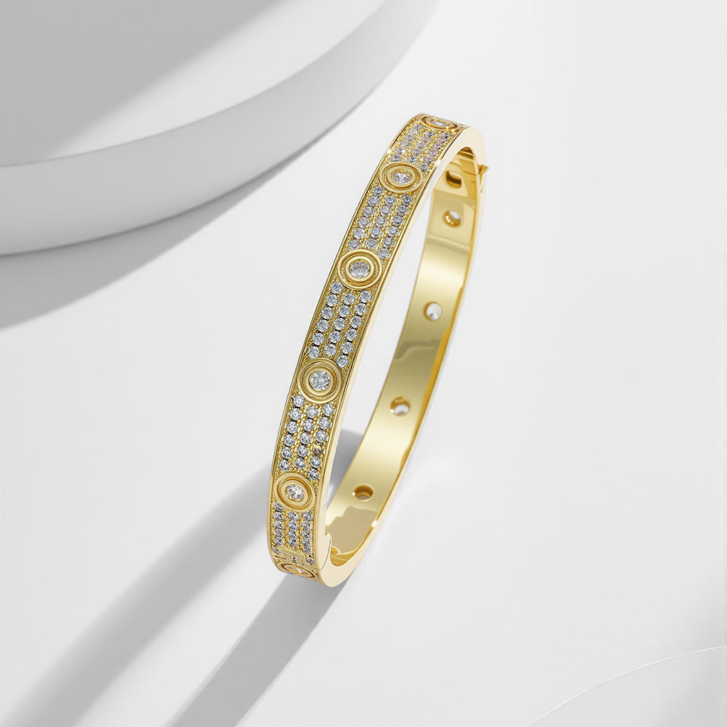[⭐Haelin Jewelry]LOVE BRACELET 6.1MM DIAMOND-PAVED 10 BIG DIAMONDS