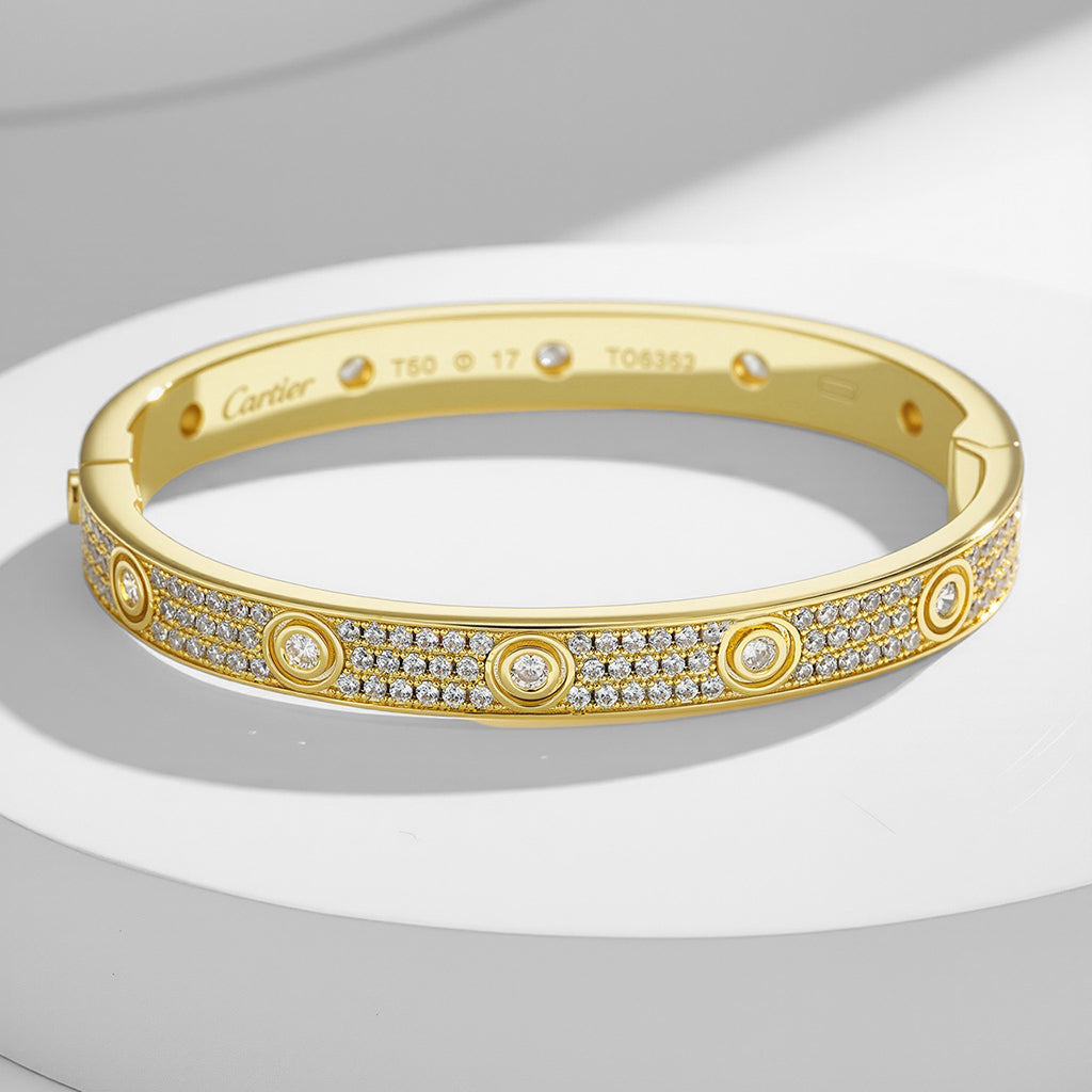 [⭐Haelin Jewelry]LOVE BRACELET 6.1MM DIAMOND-PAVED 10 BIG DIAMONDS