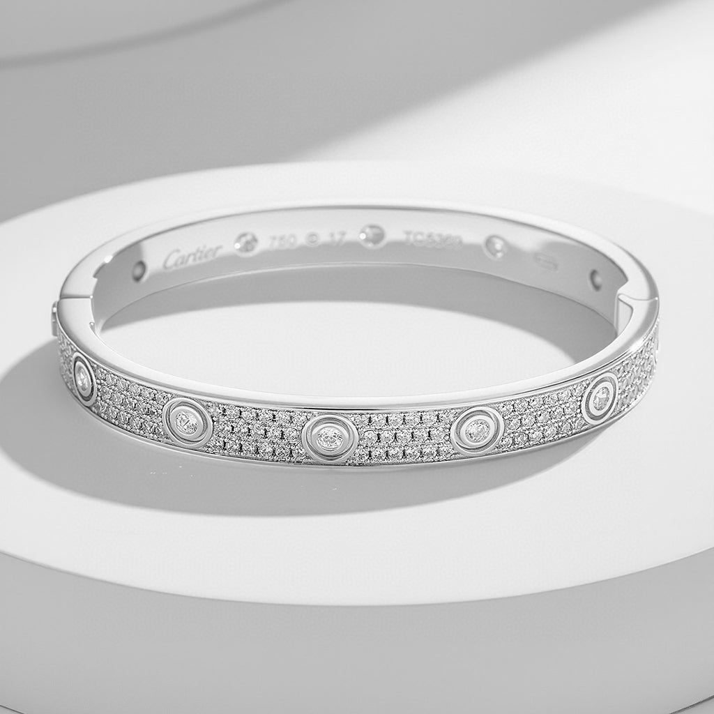 [⭐Haelin Jewelry]LOVE BRACELET 6.1MM DIAMOND-PAVED 10 BIG DIAMONDS