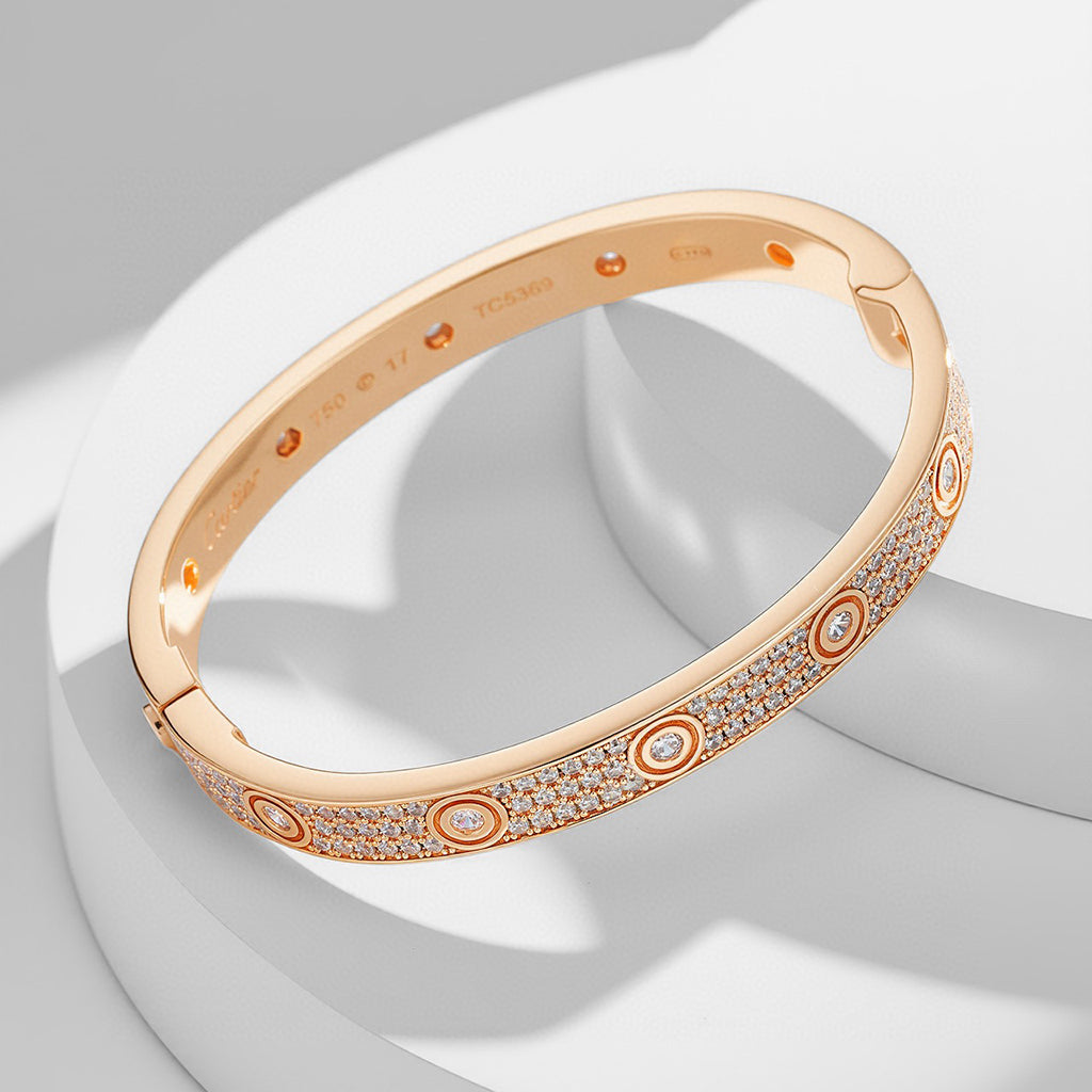 [⭐Haelin Jewelry]LOVE BRACELET 6.1MM DIAMOND-PAVED 10 BIG DIAMONDS