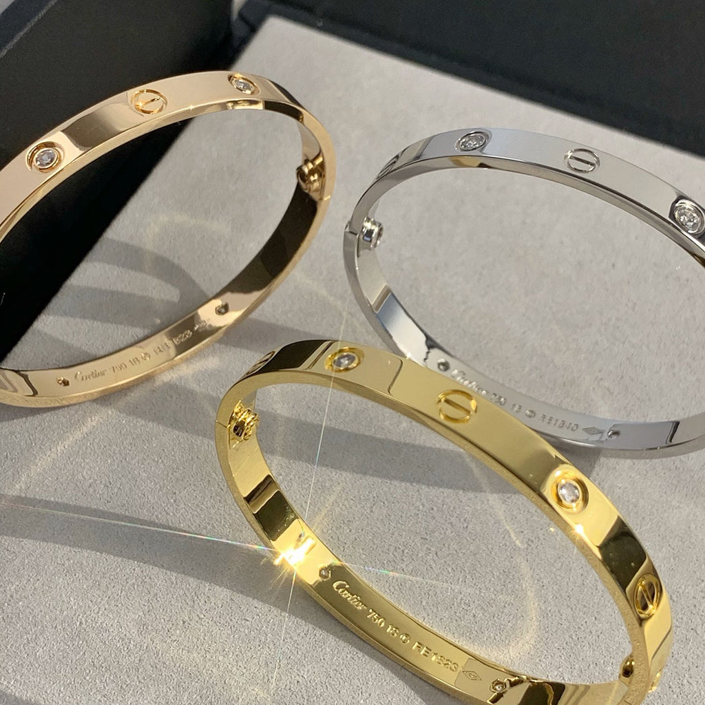 [⭐Haelin Jewelry]LOVE BRACELET 6.1MM 4 DIAMONDS