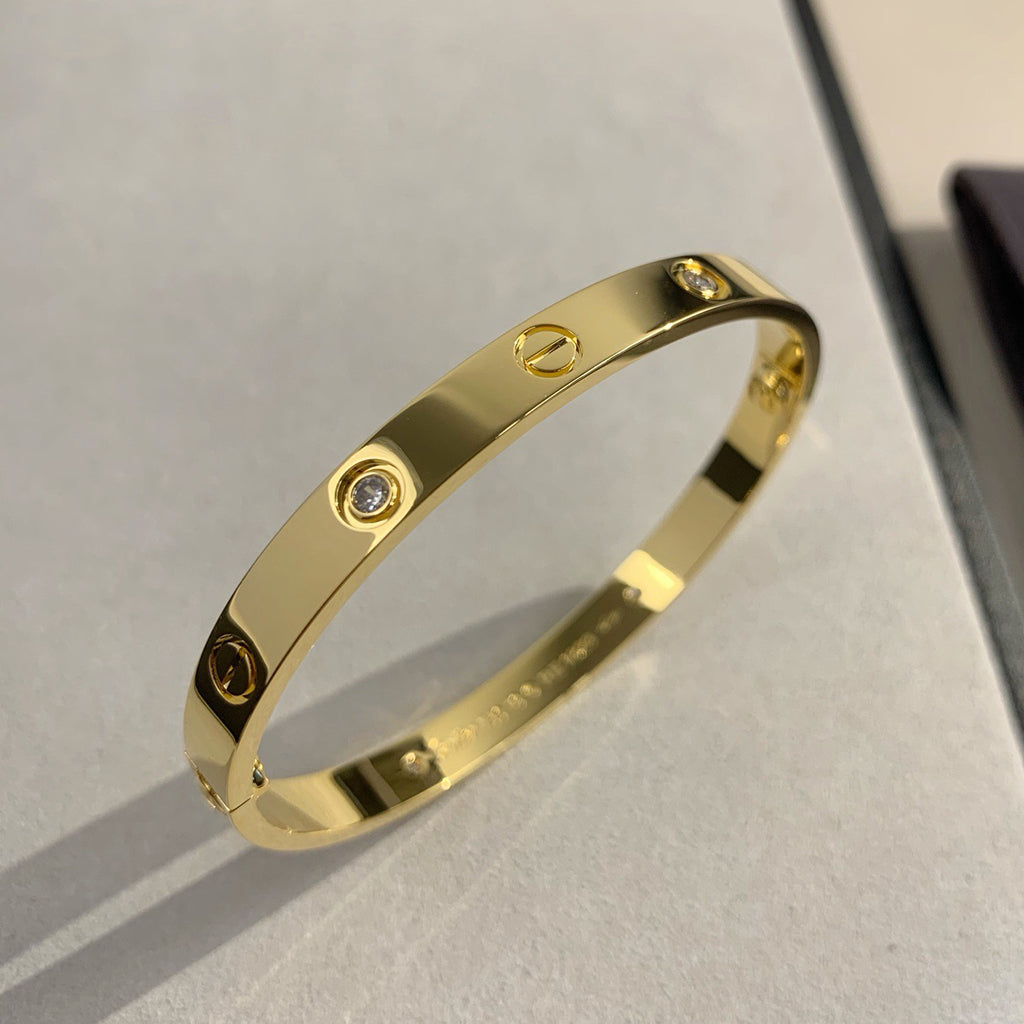 [⭐Haelin Jewelry]LOVE BRACELET 6.1MM 4 DIAMONDS