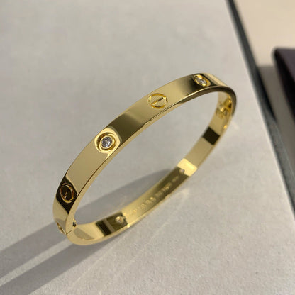 [⭐Haelin Jewelry]LOVE BRACELET 6.1MM 4 DIAMONDS
