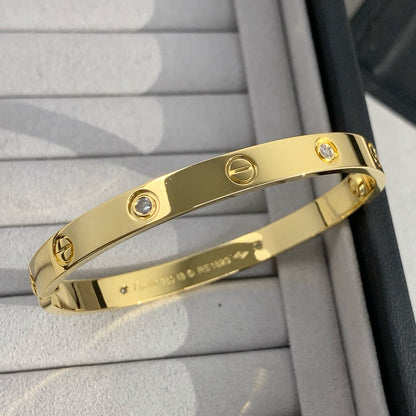 [⭐Haelin Jewelry]LOVE BRACELET 6.1MM 4 DIAMONDS