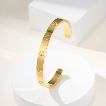 [⭐Haelin Jewelry]LOVE BRACELET 6.1MM OPEN CUFF