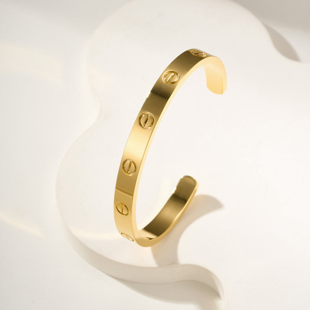 [⭐Haelin Jewelry]LOVE BRACELET 6.1MM OPEN CUFF