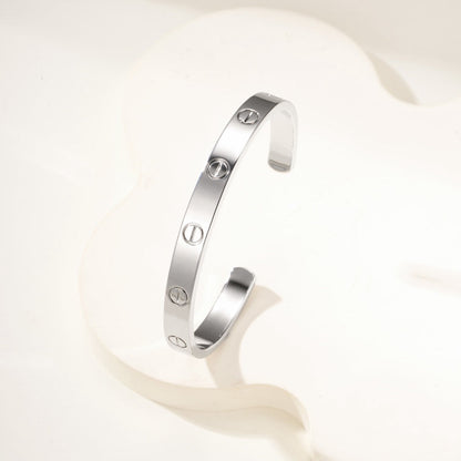 [⭐Haelin Jewelry]LOVE BRACELET 6.1MM OPEN CUFF