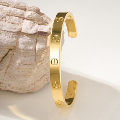 [⭐Haelin Jewelry]LOVE BRACELET 6.1MM OPEN CUFF