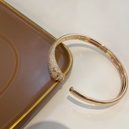 [⭐Haelin Jewelry]PANTHERE HALF DIAMOND OPEN BRACELET
