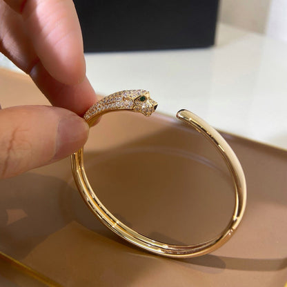 [⭐Haelin Jewelry]PANTHERE HALF DIAMOND OPEN BRACELET
