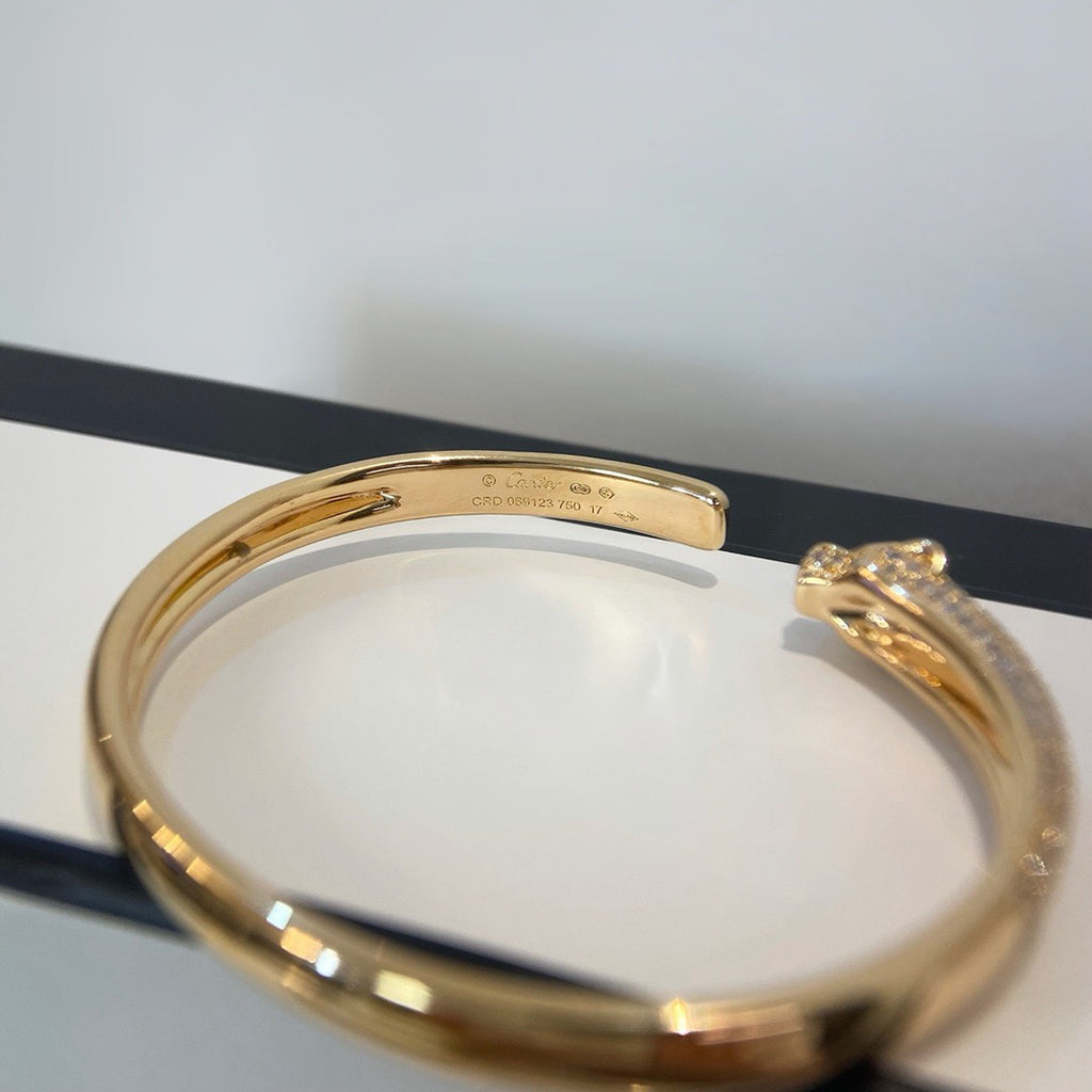 [⭐Haelin Jewelry]PANTHERE HALF DIAMOND OPEN BRACELET