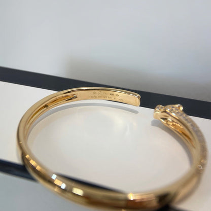 [⭐Haelin Jewelry]PANTHERE HALF DIAMOND OPEN BRACELET