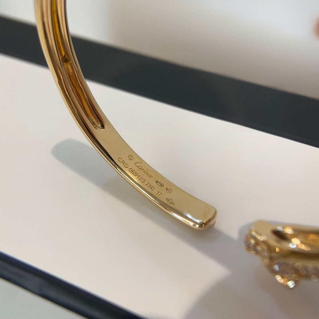 [⭐Haelin Jewelry]PANTHERE HALF DIAMOND OPEN BRACELET