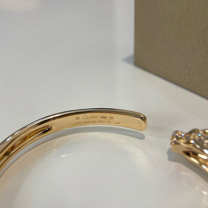 [⭐Haelin Jewelry]PANTHERE HALF DIAMOND OPEN BRACELET