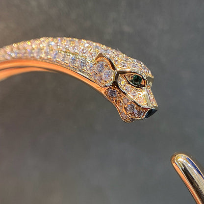 [⭐Haelin Jewelry]PANTHERE HALF DIAMOND OPEN BRACELET