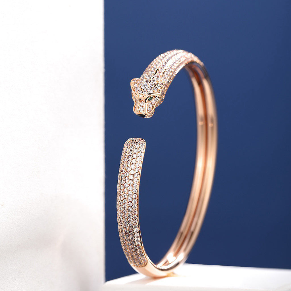 [⭐Haelin Jewelry]PANTHERE FULL DIAMOND OPEN BRACELET