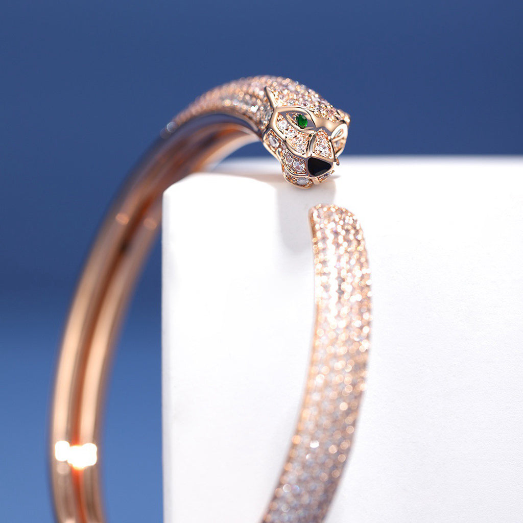 [⭐Haelin Jewelry]PANTHERE FULL DIAMOND OPEN BRACELET