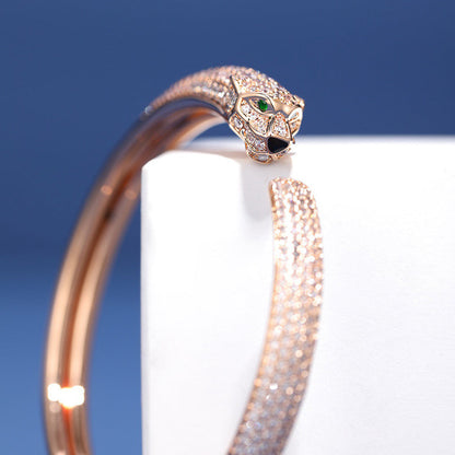 [⭐Haelin Jewelry]PANTHERE FULL DIAMOND OPEN BRACELET