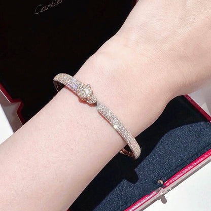 [⭐Haelin Jewelry]PANTHERE FULL DIAMOND OPEN BRACELET