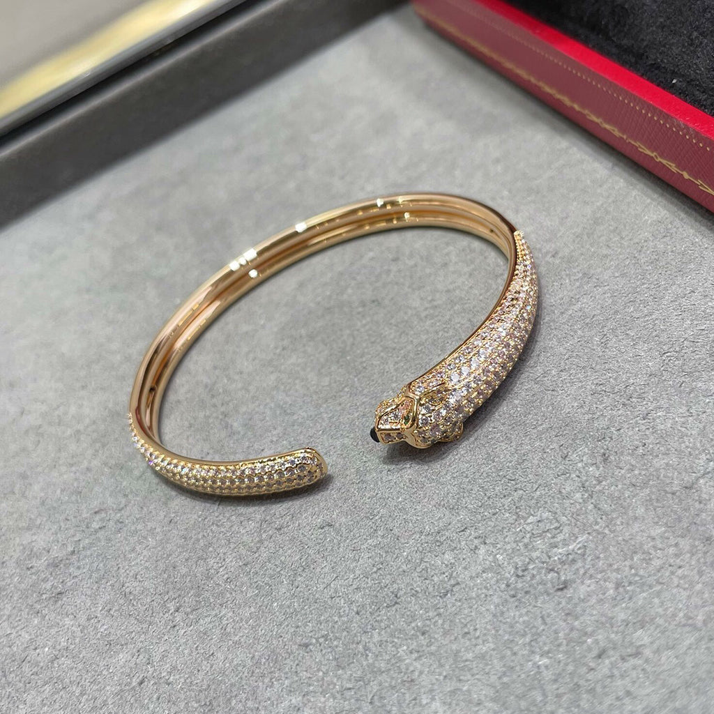 [⭐Haelin Jewelry]PANTHERE FULL DIAMOND OPEN BRACELET