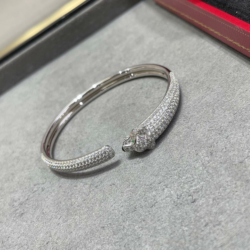 [⭐Haelin Jewelry]PANTHERE FULL DIAMOND OPEN BRACELET