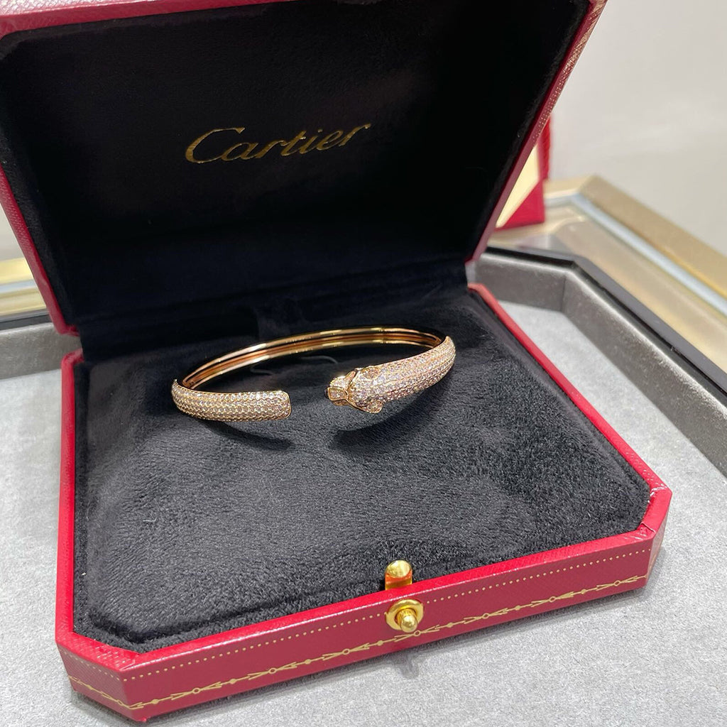 [⭐Haelin Jewelry]PANTHERE FULL DIAMOND OPEN BRACELET