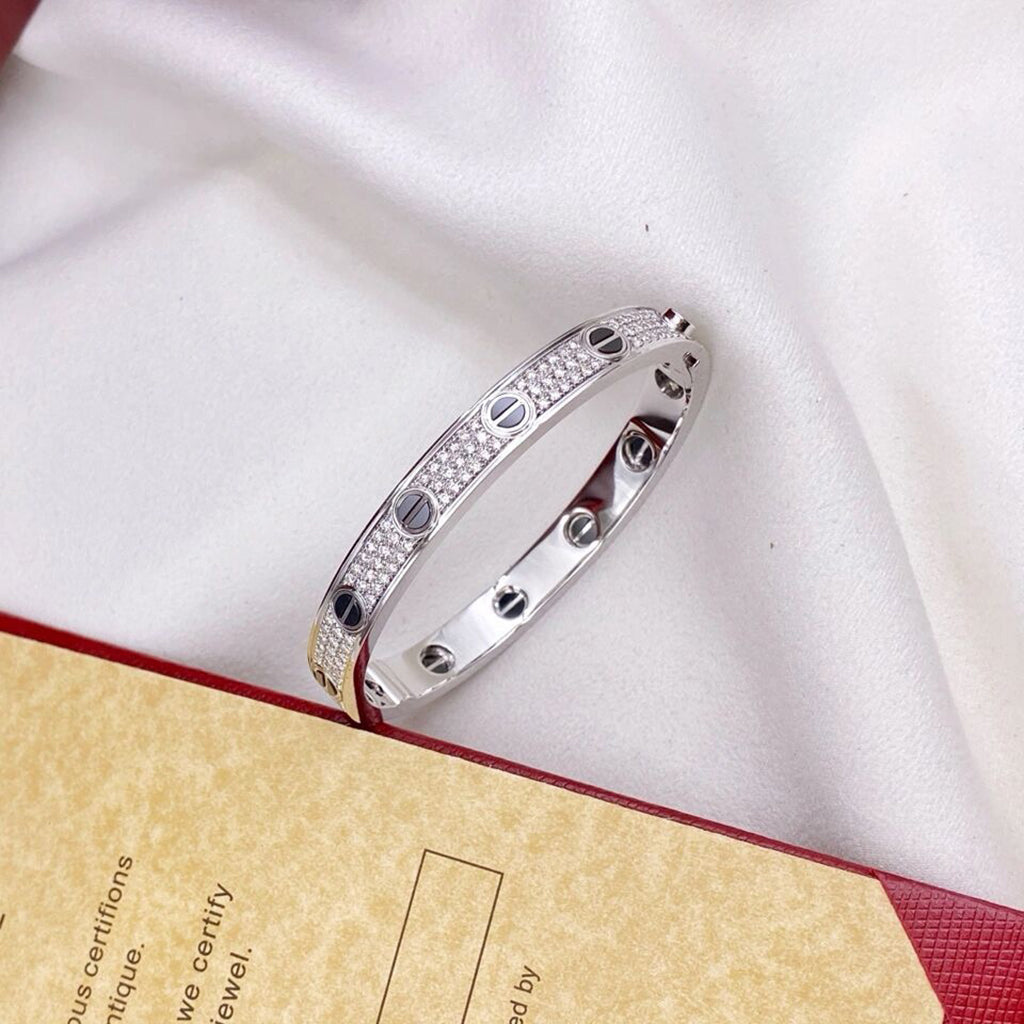[⭐Haelin Jewelry]LOVE BRACELET 6.1MM DIAMOND-PAVED CERAMIC