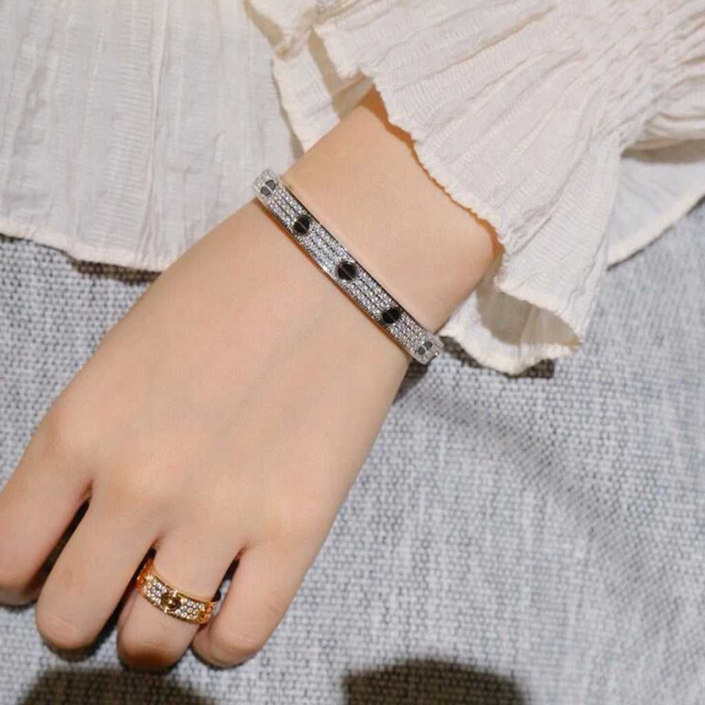 [⭐Haelin Jewelry]LOVE BRACELET 6.1MM DIAMOND-PAVED CERAMIC