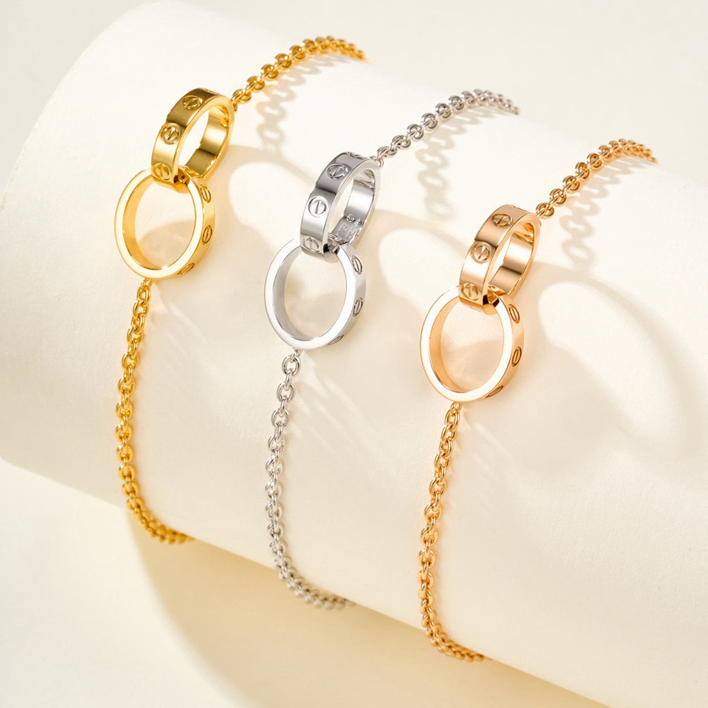 [⭐Haelin Jewelry]LOVE BRACELET DOUBLE RING