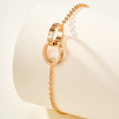 [⭐Haelin Jewelry]LOVE BRACELET DOUBLE RING
